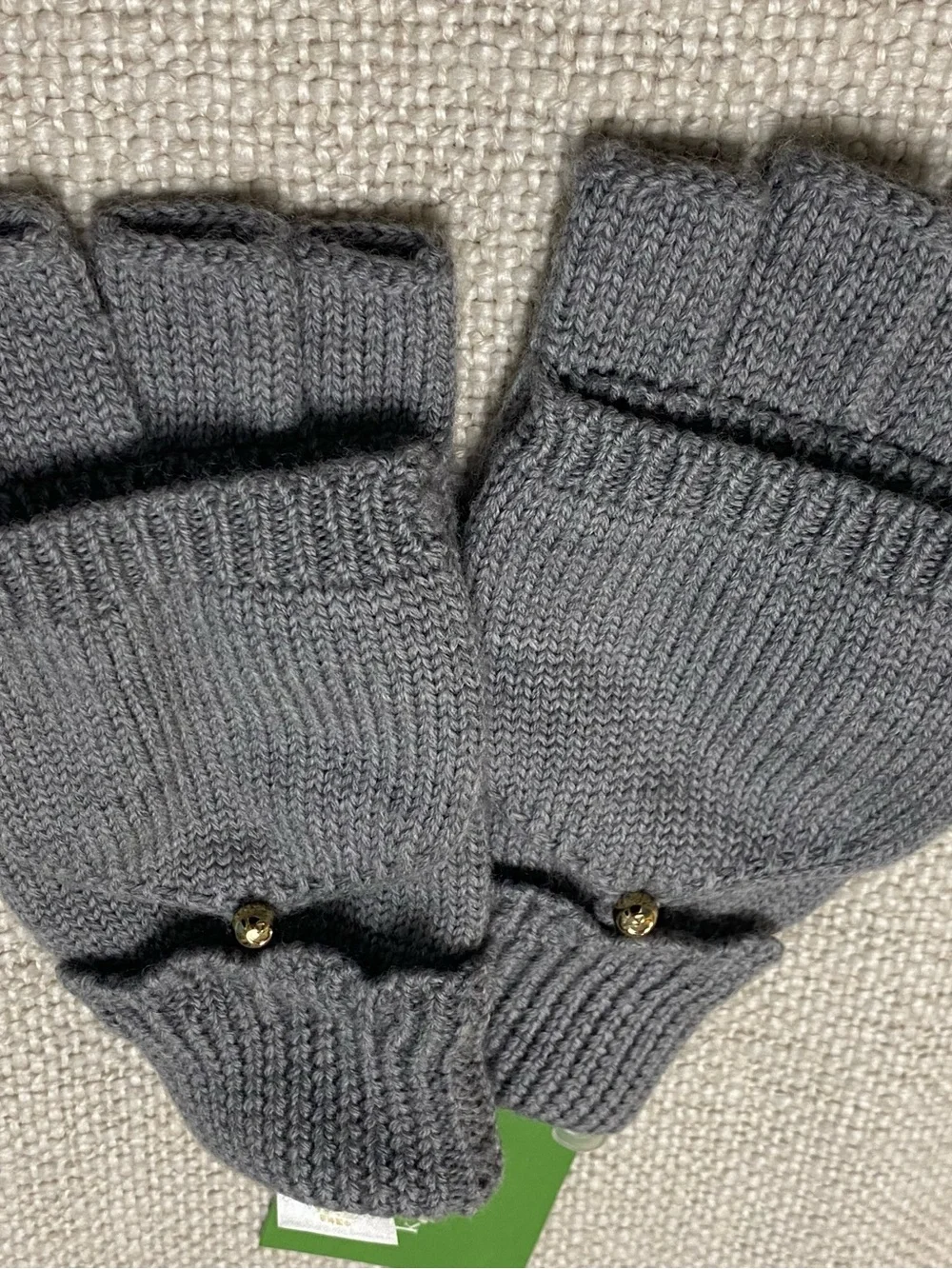 kate spade Gray Knit Convertible Fingerless Gloves